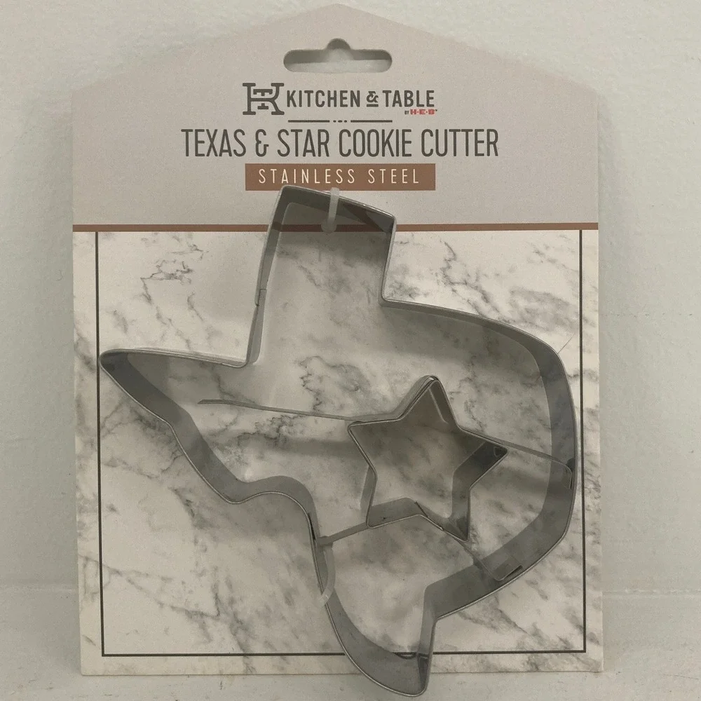 Kitchen & Table HEB Texas & Star Cookie Cutter Stainless Steel Lone Star State